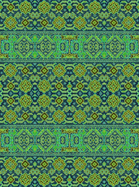 A pattern of floral and geometric elements for carpet, bedding — Stock Photo, Image